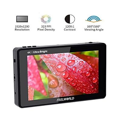 FEELWORLD LUT7S 7 Inch 2200nit Ultra Bright Touch Screen DSLR Camera Field Monitor with 3D Lut HD 1920x1200 4K HDMI and 3G SDI Input Output + Tilt Arm