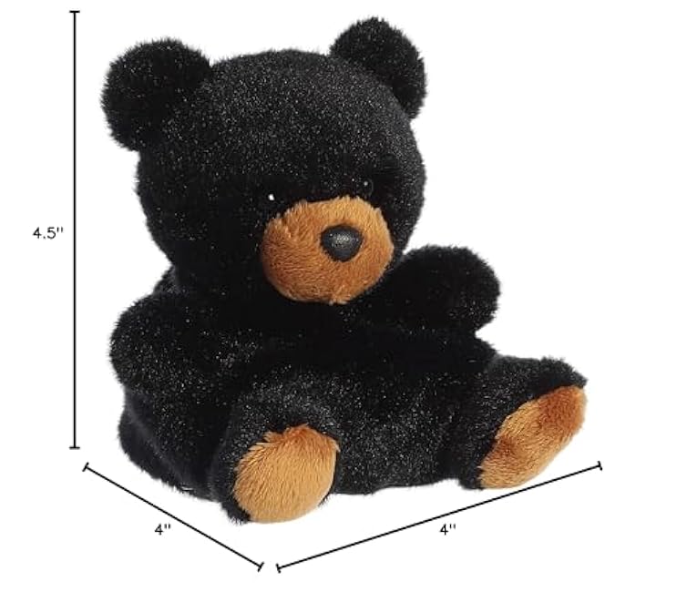 Aurora? Adorable Palm Pals? Sleepy Bear? Stuffed Animal - Pocket-Sized Play - Collectable Fun - Black 5 Inches