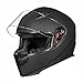 ILM Full Face Motorcycle Street Bike Helmet with Removable Winter Neck Scarf + 2 Visors DOT Model-JK313 (M, Matte Black)