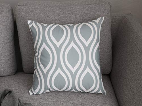 Fanhomcy Accent Decorative Throw Pillow Cases Soft Microfiber Outdoor Throw Pillow Covers 18 X 18 For Couch Bedroom, Set Of 4, Grey Quatrefoil Arrow Ogee Chevron Patterns #TOP6
