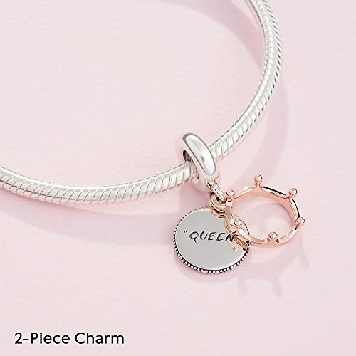 Pandora Jewelry Queen & Regal Crown Dangle Charm - Queen Jewelry Charm for Pandora Charm Bracelets - Perfect for Holiday, Anniversary, or Birthday Gift - Two Tone, No Box4