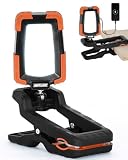 Anylight LED Rechargeable Work Light with Clamp,1600LM Magnetic Clip Work Lights with 3 Light Modes, 360° ＆ 115° Rotate Portable Clamp Work Light, IP65 Waterproof for Car Repairing, Job Site, Workshop