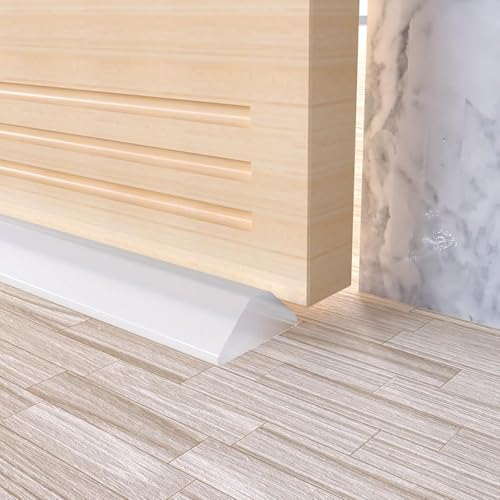Image of Silicone Shower Door Water Barrier, Waterproof Shower Threshold Water Stopper Strip, Self Adhesive Bathroom Floor Water Dam for Bathtub, Kitchen & Wet Room