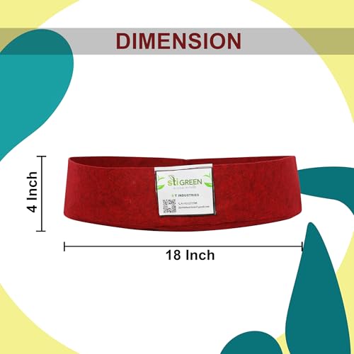 Image of Geo Fabric Grow Bags for Plants 18X4 Inch (Pack of 10) | 400 GSM Heavy Duty UV-Protected Round Maroon Colour Plant Bags for Terrace and Vegetable Gardening | Strong & Reusable|