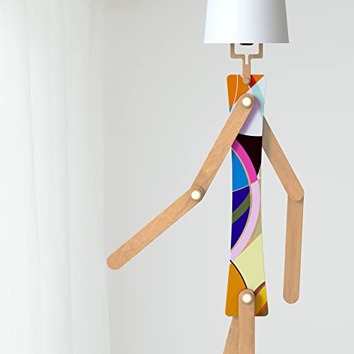 Lamfurart Creative Tall Floor Lamp, Art Style Wooden Large Floor Lamp As A Gift, Changeable Shape Floor Lamps For Living Room, Kids Room, Bedroom, Study & Office Room-Led Bulb Included(Pink) #TOP7