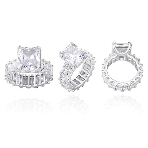 14K Gold Radiant Cut Inlaid Moissanite Ring, Women's Engagement Ring, A Radiant Choice for Proposals or Anniversaries4