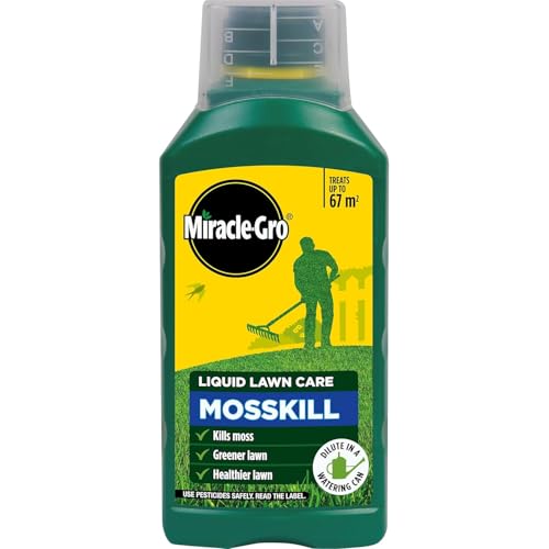 Miracle-Gro Mosskill Liquid Lawn Care 1L – Fast Acting Moss Killer for Lawns – Strengthens Grass and Eliminates Moss – Easy-to-Apply Lawn Treatment for Healthy Green Lawns