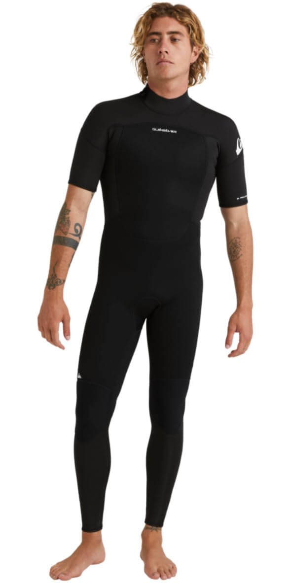 Quiksilver Prologue 2026 - Traje de neopreno de manga corta con cremallera trasera para hombre, 2/2 mm, color negro