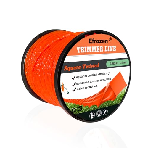 String Trimmer Line .095-Inch, 381 Feet of Orange Square Twisted Heavy Duty Weed Eater String,...