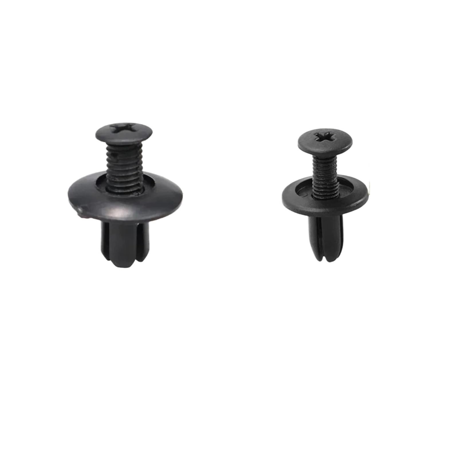 FDCSKINX 1/1000 Plastic Rivets Fasteners Screw 6mm/8mm Hole Car Bumper Fenders Rivet Black Automobile Fastener Clips(100pcs A)