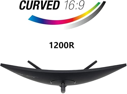 Acer 23.6" Fhd 1200R Curved Widescreen Va Gaming Monitor, 170Hz Refresh Rate, 1Ms (Vrb), Amd Freesync Premium, 178° Wide View Angle, Zero-Frame, 2 X Hdmi Ports & 1 X Display Port W/Hdmi Cable #TOP1