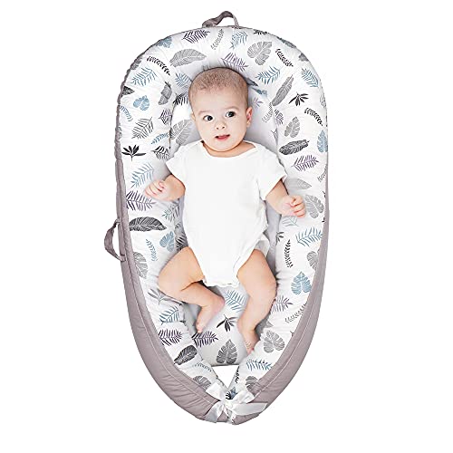 Lion Paw Baby Lounger Baby Nests Soft Infant Lounger Bassinet Portable Soft & Breathable Newborn Crib, Co-Sleeping Baby Bassinet (0-24 Months)-Feather