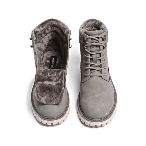 Image of Mens Snow Boots Fur Lined Hiking Boots Waterproof Anti-Slip Outdoor Climbing Shoes