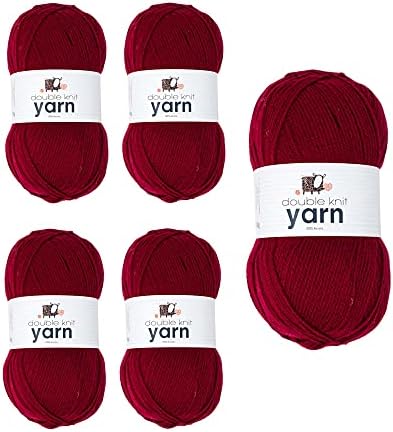 Korbond Double Yarn -Baby Pink Extra Soft 5 x 100g Ball of Acrylic Wool Knitting or Crochet Hypoallergenic (500g/1450mTotal) 180082_5