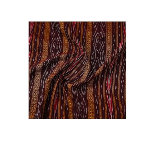 Image of Premium Sambalpuri Ikat Weave Pure Handloom Cotton Shirt Fabric Authentic Odisha Traditional Tie-Dye Craft, Soft Breathable Natural Cotton Material for Custom Tailoring, Casual & Formal Wear