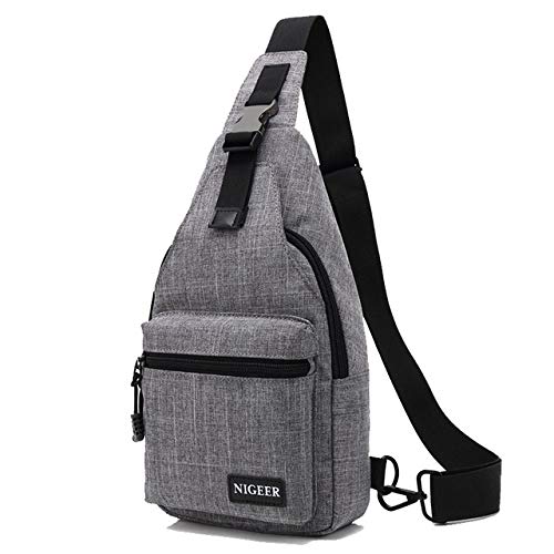 Xennos Waist Packs - EURCOOL Men Chest Bag Convenient Travel Crossbody Bags Fashion Single Shoulder Messengers Bag n81108 - (Color: Gray)