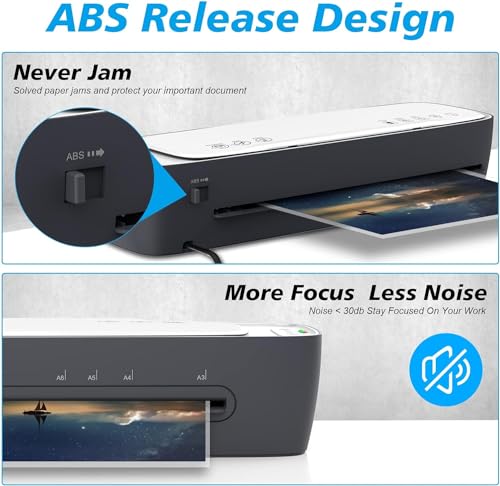 Laminator Machine and Sheets 13-Inch, Laminating Machine 11x17 Cold Thermal Laminator, 9 in 1 Lamination Machine 60s Warm-Up No Jam, Laminate Machine for Home/School/Office use image 3