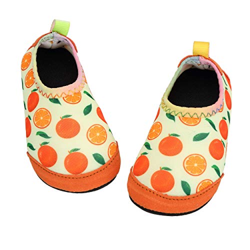 Panda Software Baby Boys Girls Water Shoes Infant Barefoot Quick -Dry Anti- Slip Aqua Sock for Beach Swim Pool Orange/3-3.5 Toddler