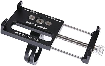 GUB Bicycle & Motorcycle Phone Mount, Aluminum Alloy Universal Bike Handlebar Phone Mount Holder Adjustable Compatible with iPhone X XR Xs 7s 8 Plus,Compatible with SamsungS9/S8/Note5/4 (Black)