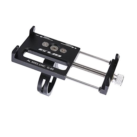 GUB Phone Halterung für Lenker, kompatibel mit iPhone X, Samsung Galaxy und Anderen Handys von 3,5-15,7 cm (3,5-6,2 Zoll), Schwarz, Aluminium, Universal, Drehbar, Portable_Electronic_Device_Mount