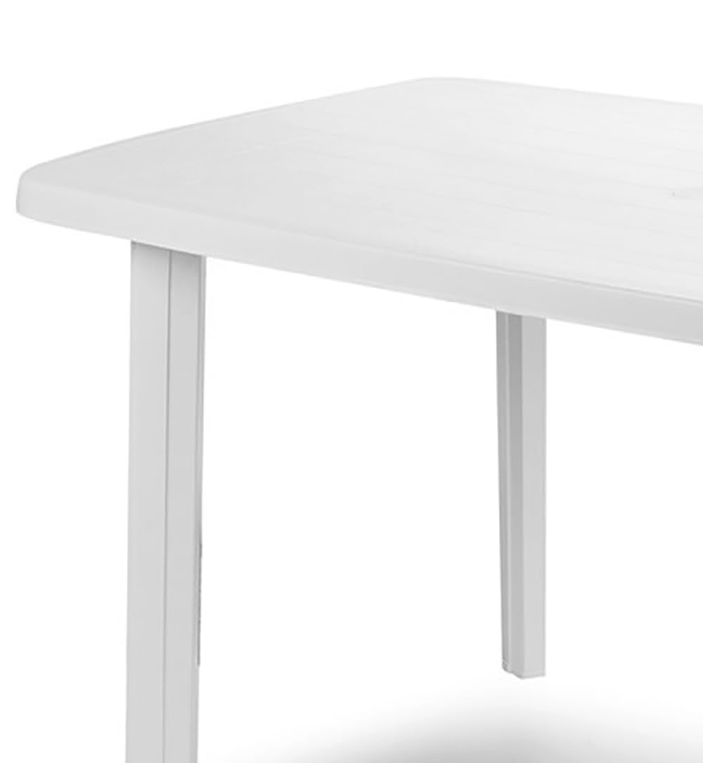 Mojawo Gartentisch Kunststoff 140x90cm Weiß rechteckig Balkontisch Gartentisch Terrassentisch Bistrotisch