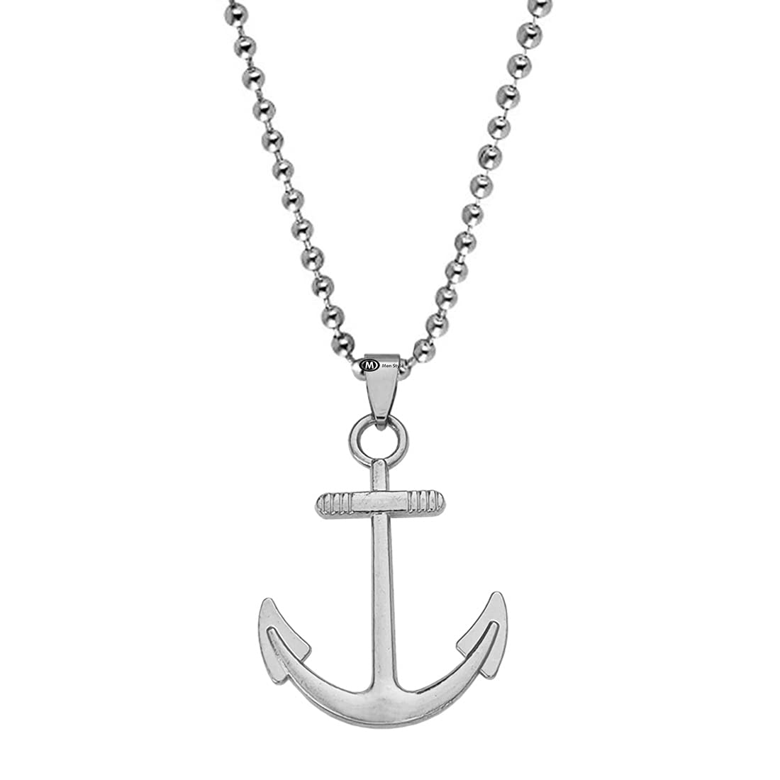 Anchor Ship Wheel Nautical Silver Zinc Metal Ship Pendant Necklace Chain for Men and Women-image-15