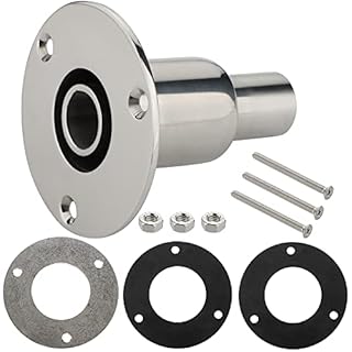 Stainless Steel 316 Straight Thru Hull Exhaust Skin, Fitting 24mm Tube Pipe Socket Hardware, for Diesel Parking heaters