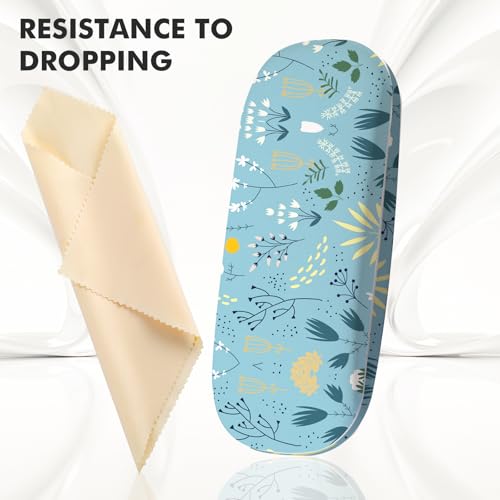 Image of Glasses Case Hard Shell,Portable Protective Eyeglasses Case, Eyeglass Holder Box with Cleaning Cloth,for Women Men