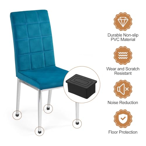 Embout de chaise terrasse et salon de jardin avec capuchon rectangulaire PVC noir 3,6 x 5,6 cm - 4