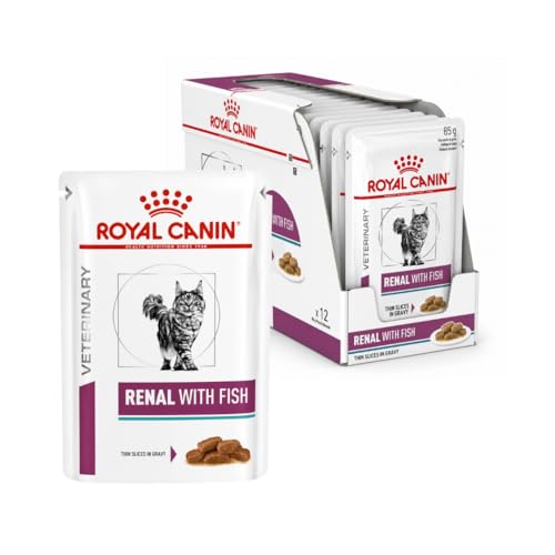 Royal Canin Veterinary Renal Fish | 12 x 85 g | Aliment complet diététique pour chats adultes | Pour le soutien en cas de problèmes rénaux | En sachet...