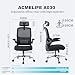 ACMELIFE Ergonomic Office Chair Mesh Desk Chair with Adaptive Lumbar Support, Dual Backrest Zones, Computer Chair with Flip-Up Armrests High Back for Studio, Home Truly Widened and Enlarged(Black)