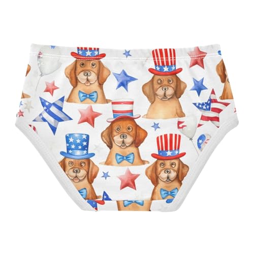 Watercolor Brown Dogs White Little Girl Panties Toddler Girls Underwear Cotton Print Kids Undies Briefs 2t2