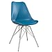 Produktbild Invicta Interior Retro Designklassiker Stuhl Scandinavia blau Stuhlgestell aus verchromtem Eisen Esszimmerstuhl Küchenstuhl