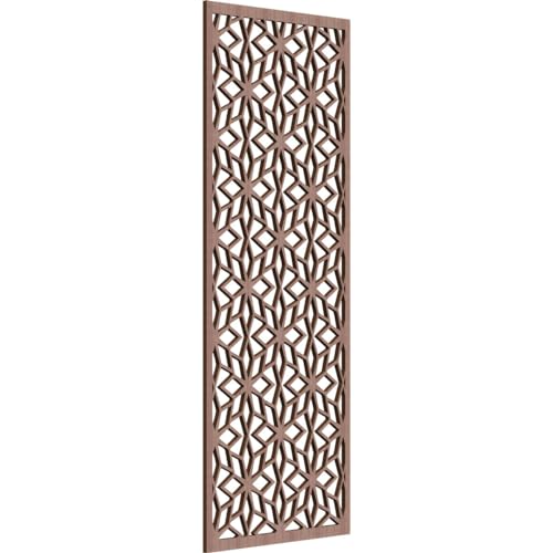 Image of 19 3 /8 inchW x 49 3 /8 inchH x 3 /8 inchT Lake Decorative Fretwork Wood Wall Panels, Walnut