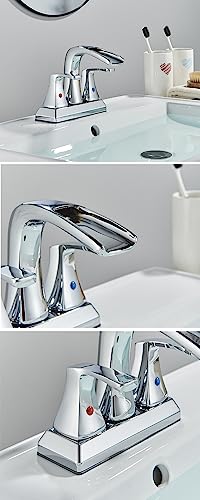 Robinet de lavabo noir double commande eau chaude et froide en laiton durable - 4