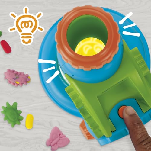 Play-Doh Mon Petit Microscope, pâte a Modeler, Activité Manuelle pour Noël, 9 Accessoires et 5 Couleurs, dès 3 Ans