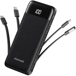 charmast Portable Charger with Built in Cables, Power Bank with Cords Wires...