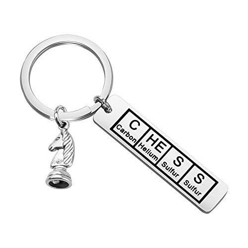 HOLLP Chess Player Gift Chess Sets Periodic Table Elements Gift Knight Chess Keychain Nerdy Science Gift for Chess Lovers
