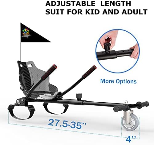 EVERCROSS Hoverboard Go Cart, Hoverboard Seat Attchment with Adjustable Frame Length for 6.5" 8" 10" Hoverboard, Suitable for Kids & Adults