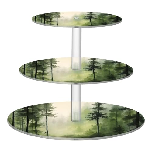 PYBUG Mountain 3 Tier Acrylic Cupcake Stands Tower,Dessert Table Display Set for Tea Party,Wedding,Birthday, Baby Shower