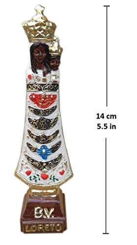 Estatua blanca de Nuestra Señora de Loreto pintada a mano miniatura 2