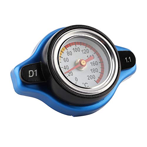 For Radiator Cap With Temperature Gauge Gorgeri Thermostatic Cap,Car Small Head Thermostatic Cap Cover Pressure Rating W/ Water Temperature Gauge(1.1Bar) #TOP1