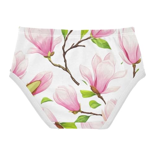 Colorful Girls Underwear Toddlers 2t Cotton Panties Little Girl Pink Magnolia Flowers Leaves White Kids Undies Briefs2