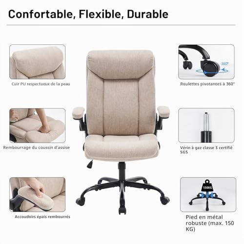 Chaise de bureau ergonomique compacte pour optimiser l'espace et soulager le dos - 7