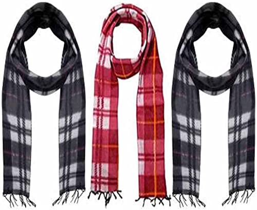 dexo Muffler For Men And Boys Winter Casual Soft And Warm Woolen Mufflers Winter Wear Warm Lightweight Casual Fleece Checkered Muffler Casual Soft And Warm Multicolor (Pack of 3)-picture-30