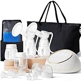 NCVI Electric Breast Pump F1, VibesFlow Micro-Vibration with Hospital-Grade Suction for More Comfort & Flow, Independently Adjustable Suction & Rhythm, Breastfeeding Kit with Storage & Cooler Bags