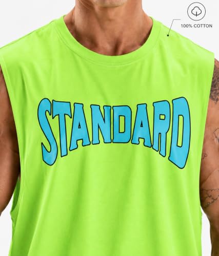 Image of SHODOX Men's 100% Cotton Tank Top | Round Neck Sleeveless Gym Vest | Loose Fit Casual Sportswear T-Shirt | Breathable & Lightweight Fitness Wear for Workout & Active Wear