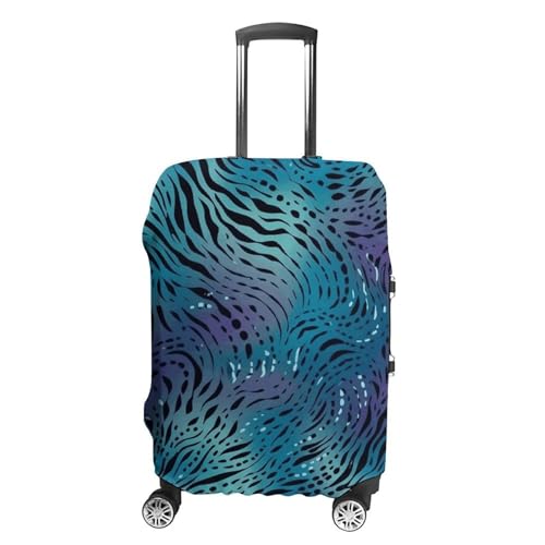 Blue Zebra Print Luggage Cover, Washable Elastic Suitcase Cover Protector Fit 18-32 Inch Luggage