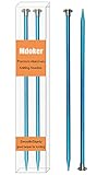 Mdoker 13.8 Inch Anodized Aluminum Knitting Needles,Colored Straight Single Pointed Metal Sweater Knitting Needle for DIY Knitting Projects,Size US 10(6mm)