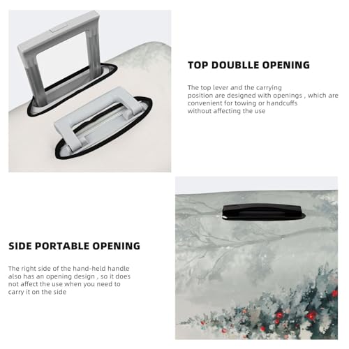 Christmas Tree In The Woods Elastic Travel Luggage Covers Dustproof Scratch-Resistant Suitcase Protector Fit 22-24 Inch3